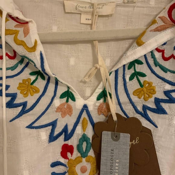 NWT Anthropologie Forever That Girl Embroidered Peplum Blouse - Picture 6 of 16